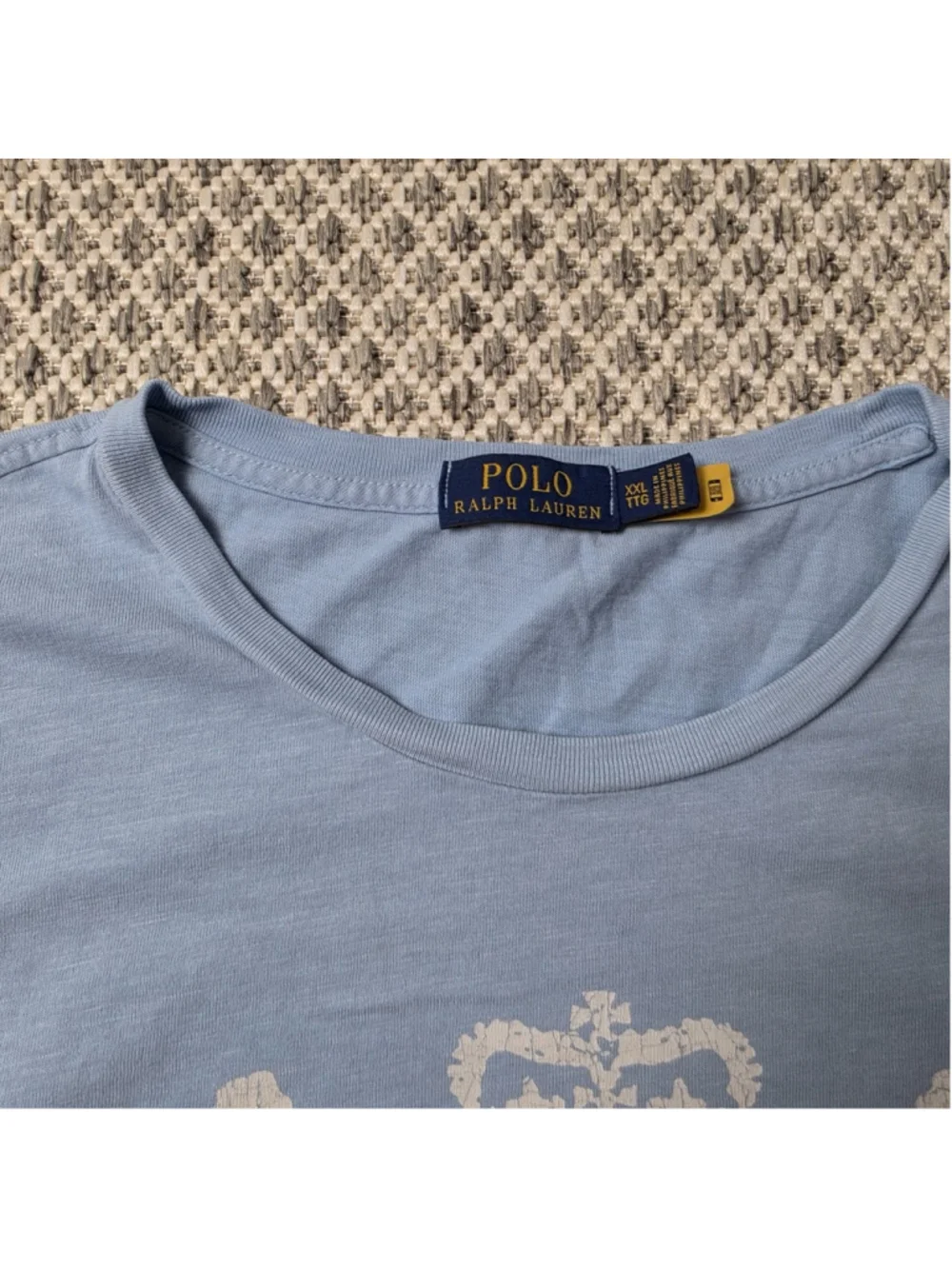 Polo Ralph Lauren Crest Graphic T Shirt Mens XXL Light Blue Short Sleeve